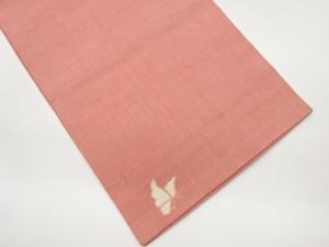 手織り紬蝶模様開き名古屋帯（額縁仕立て）